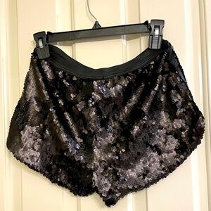 Black Sequin Zara Shorts